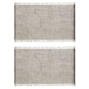 Set van 4x stuks placemats uni grijs jute 45 x 30 cm - Placemats