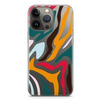 Colored Zebra: iPhone 13 Pro Transparant Hoesje