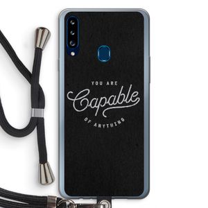 Capable: Samsung Galaxy A20s Transparant Hoesje met koord