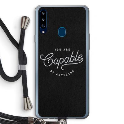 Capable: Samsung Galaxy A20s Transparant Hoesje met koord
