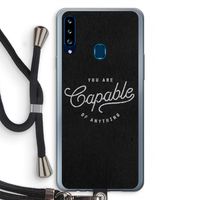 Capable: Samsung Galaxy A20s Transparant Hoesje met koord