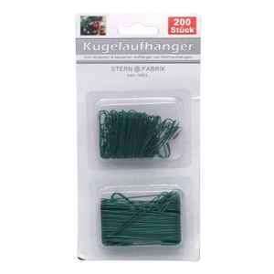 Kerstbalhaakjes/kerstboomhaakjes - 200x stuks - groen - 3,5 en 6 cm