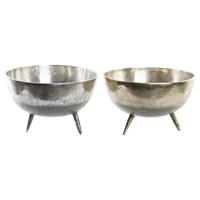 Tafeldecoratie DKD Home Decor 31 x 31 x 19,5 cm Zilverkleurig Gouden Modern (2 Stuks)