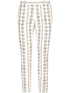 Dolce & Gabbana pantalon de costume à motif imprimé - Blanc