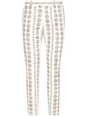 Dolce & Gabbana pantalon de costume à motif imprimé - Blanc
