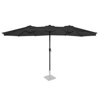 VONROC Premium Parasol Iseo - 460x270cm – Dubbele parasol – Duurzaam - UV werend doek - Antraciet/Zwart – Incl. bescherm - thumbnail