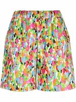 MSGM short plissé à imprimé abstrait - Vert