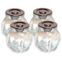 Kruidenpotjes 8 stuks van glas met deksel 150ml - 6 x 8 x 8 cm