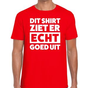 Dit shirt ziet er echt goed uit tekst t-shirt rood heren