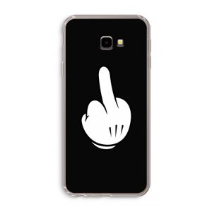 Middle finger black: Samsung Galaxy J4 Plus Transparant Hoesje