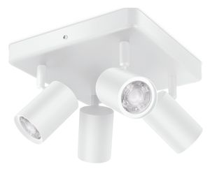 WiZ 8719514554559 IMAGEO WiZ Spots 4x5W W 22-65K RGB SQ LED-plafondlamp LED 20 W Wit