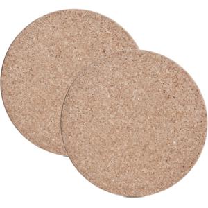 Zeller pannenonderzetters rond - 2x - kurk - dia 30 cm - Pannen/schalen onderzetters - lichtbruin