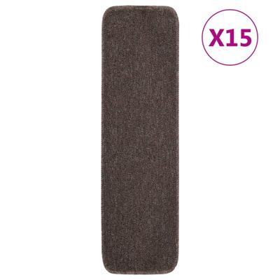 VidaXL Trapmatten 15 st anti-slip rechthoekig 75x20 cm bruin