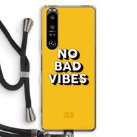 No Bad Vibes: Sony Xperia 1 III Transparant Hoesje met koord