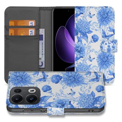 Hoesje voor OPPO Reno 13 Pro Flowers Blue Hoesje voor OPPO Reno 13 Pro Flowers Blue