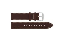 Timex horlogeband P2N932 Leder Donkerbruin 20mm + wit stiksel