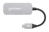 Manhattan 130707 laptop dock & poortreplicator Bedraad USB 3.2 Gen 1 (3.1 Gen 1) Type-C Aluminium - thumbnail