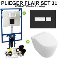 Plieger Flair Compact Subway 2.0 Compact set21 Zwart/ Wit (meerprijs €30,00)
