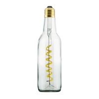 LED lamp in een heldere bierfles en met een spiraalvormige LED gloeidraad E27 fitting LED lamp in een heldere bierfles en met een spiraalvormige LED gloeidraad E27 fitting