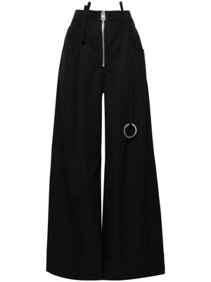The Attico pantalon en laine à coupe ample - Noir