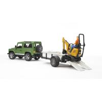 Bruder landrover + aanhanger met graafmachine