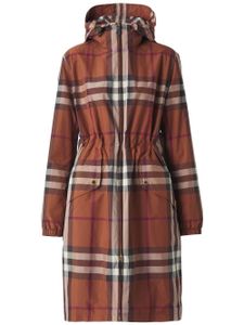 Burberry parka à carreaux - Marron