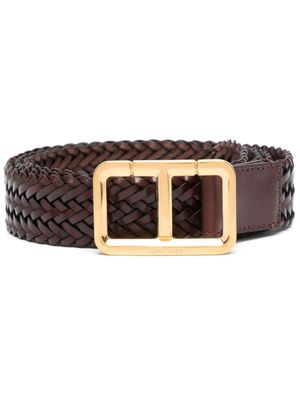 TOM FORD ceinture en cuir tressé - Marron
