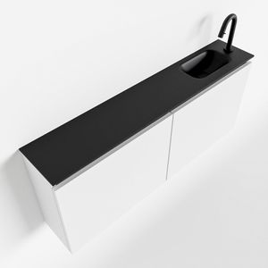 Toiletmeubel Mondiaz Ture | 120 cm | Meubelkleur Talc | Eden wastafel Urban Rechts | 1 kraangat