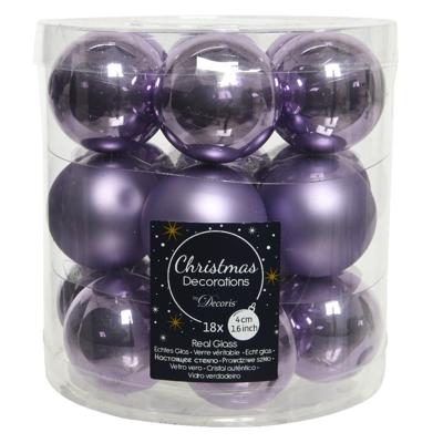 Kleine kerstballen - 18x st - lila paars - D4 cm - glas - kerstversiering