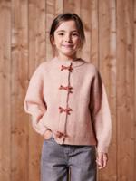 Fantasie vest voor meisjes met fluweel / velours met strik roze (poederkleur)