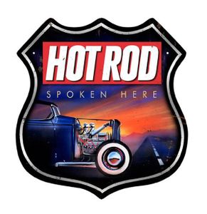 Hot Rod Spoken Here Zwaar Metalen Bord