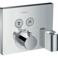 Hansgrohe ShowerSelect Afbouwdeel voor inbouwkraan - thermostatisch - omstel - 2 douchefuncties - Porter wandhouder - Fixfit muuraansluitbocht - chroom 15765000