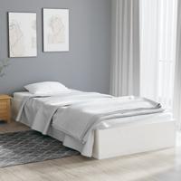 Bedframe massief hout wit 75x190 cm