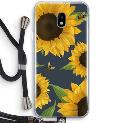 Sunflower and bees: Samsung Galaxy J3 (2017) Transparant Hoesje met koord