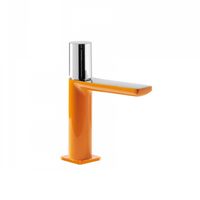 Wastafelmengkraan Tres Loft Colors 1-Knop Uitloop Recht 11.3 cm Rond Oranje Chroom - thumbnail