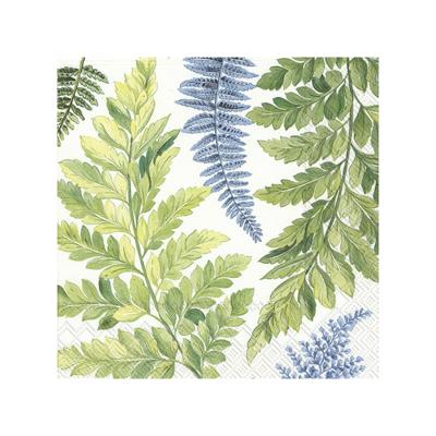 Feest servetten Botanisch thema - 60x - Groen - 3-laags - bladeren - 33 x 33 cm
