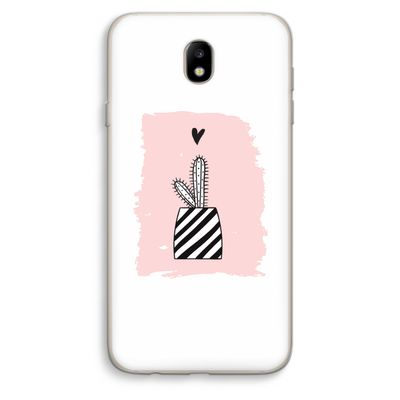 Zwart-wit cactus: Samsung Galaxy J7 (2017) Transparant Hoesje