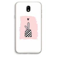 Zwart-wit cactus: Samsung Galaxy J7 (2017) Transparant Hoesje