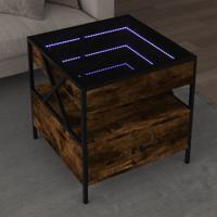 Salontafel met Infinity LED 50x50x51 cm gerookt eikenkleurig
