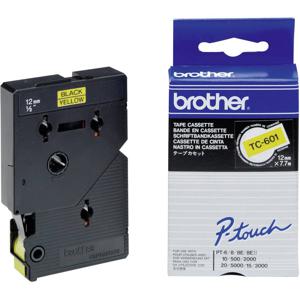 Brother TC-601 Labeltape Tapekleur: Geel Tekstkleur: Zwart 12 mm 7.7 m