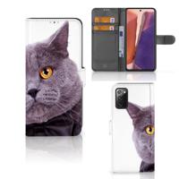 Samsung Galaxy Note 20 | Telefoonhoesje | Met pasjeshouder | Kat
