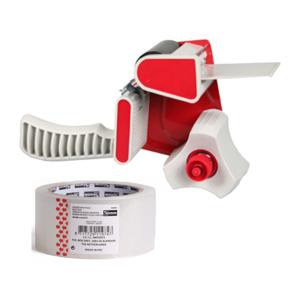 Benson Tape dispenser/houder - kunststof - incl. 2 rollen verpakkingstape