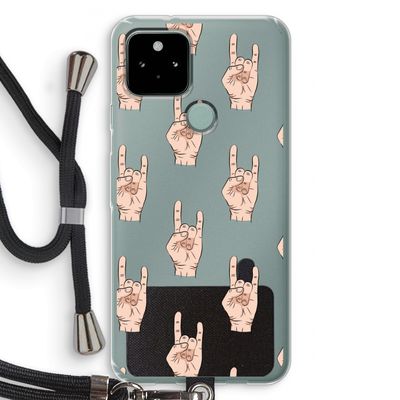 Rock: Pixel 5 Transparant Hoesje met koord