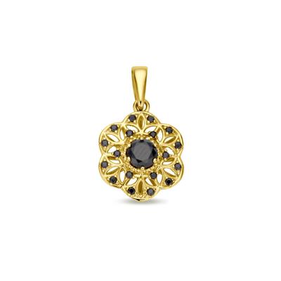 14k Geelgouden Hanger met Zwarte Zirkonia - Een Elegant en Tijdloos Accessoire