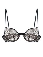 Kiki de Montparnasse soutien-gorge en dentelle à design transparent - Noir - thumbnail