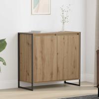 Bijzetkast Ambachtelijk eiken 79 x 36 x 75 cm Bewerkt hout