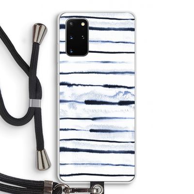 Ink Stripes: Samsung Galaxy S20 Plus Transparant Hoesje met koord