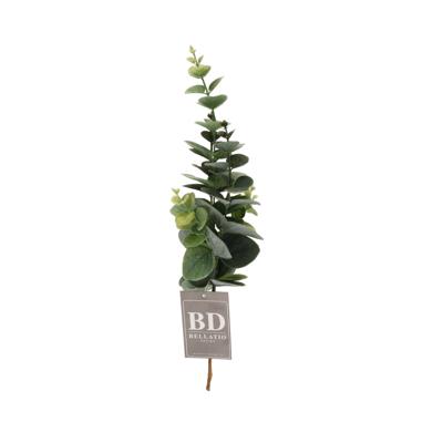 Kunstbloem/kunsttak Eucalyptus Bella - 38 cm - donkergroen - kunst zijdebloemen