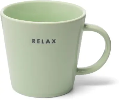 Vondels theekop keramiek relax 10x11cm light green