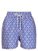 LOVE BRAND & Co. short de bain imprimé à lien de resserrage - Bleu